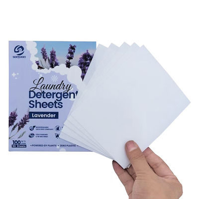 Buen precio Proveedor de limpieza de ropa Logotipo personalizado Aroma de lavanda Enzima de papel de lavandería en línea