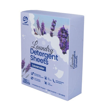 Buen precio Hojas sólidas de detergente para ropa desechables con aroma a lavanda y eliminación enzimática de manchas en línea