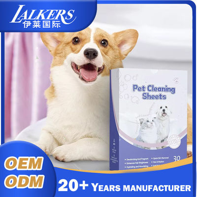 Buen precio Hojas portátiles de secador de mascotas Shampoo hidratante Hojas orgánicas de lavado corporal para mascotas en línea