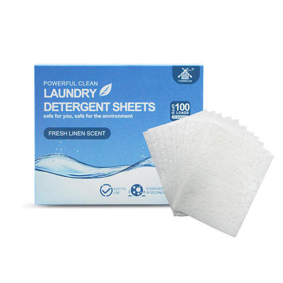 Fabricante de hojas de detergente sólido enzimático desechables con fragancia Eco-Lavanda y Océano