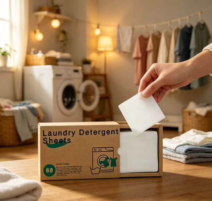 Hojas biodegradables de detergente para ropa amigable con la piel para la eliminación de manchas resistentes