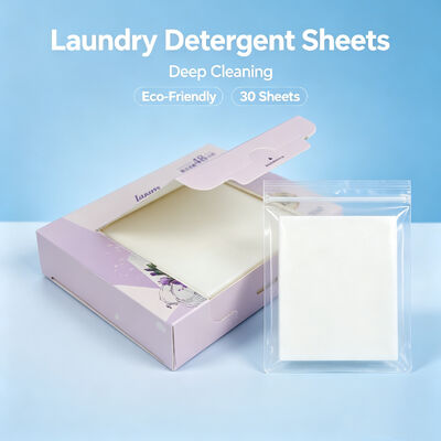 Hojas de detergente para ropa sin plástico biodegradables con una limpieza de manchas resistente y potente