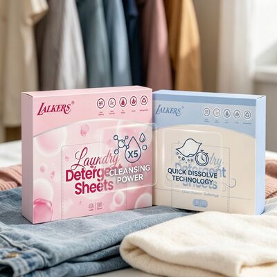 Hojas de detergente para ropa a base de plantas con 50% de ingrediente activo y fragancia personalizable