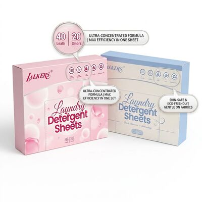 Hojas de detergente para ropa con extracto de aceite de coco con olor fresco de 72 horas y suavizador de telas incorporado
