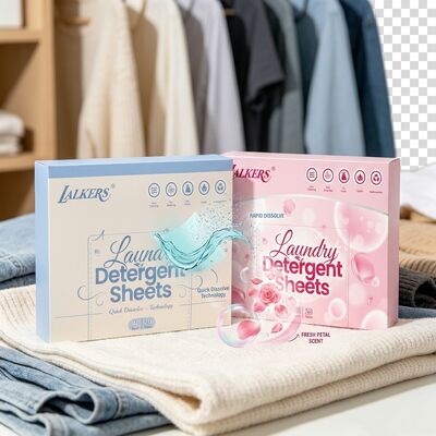 Buen precio Tiras de detergente para ropa de tela no tejida con 60% de contenido activo para eliminación de manchas de alta resistencia y disolución rápida en menos de 10 segundos en línea