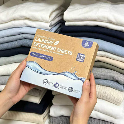 Hojas de detergente para ropa biodegradables con fórmula a base de plantas de disolución rápida para una limpieza ecológica