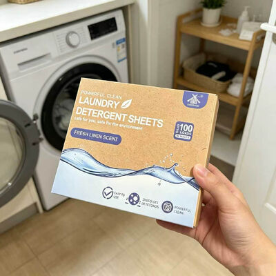 Buen precio Hojas de detergente para ropa de limpieza profunda con tensioactivo de origen vegetal para lavadoras de alta eficiencia en línea