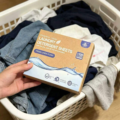 Buen precio Hojas de detergente para ropa destinadas a suelos pesados con fórmula de origen vegetal y envases sin residuos en línea