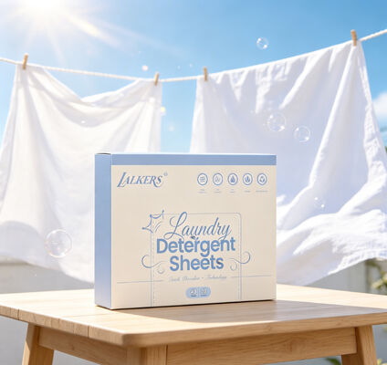 Hojas de detergente para ropa no irritantes con tensioactivos de origen vegetal y envoltorios biodegradables