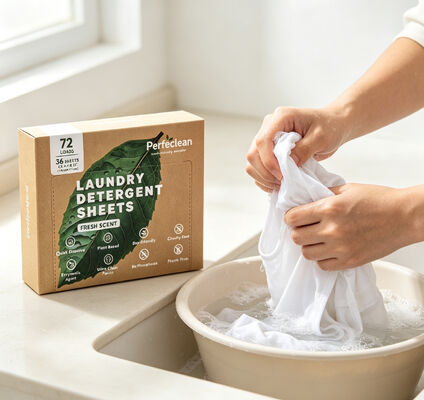 Buen precio Hojas biodegradables de detergente para ropa de origen vegetal pre-medidas para el lavado en máquina y a mano en línea