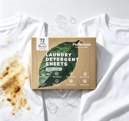 Buen precio Hojas de detergente para ropa biodegradables con ingredientes vegetales naturales para un lavado de disolución suave en línea
