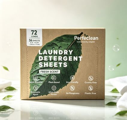 Hojas de detergente para ropa biodegradable de origen vegetal sin acumulación química