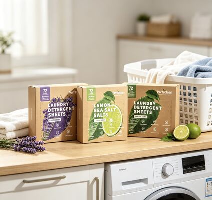 Hojas de detergente para ropa hipoalergénico biodegradable a base de plantas para piel sensible y lavado respetuoso con el medio ambiente