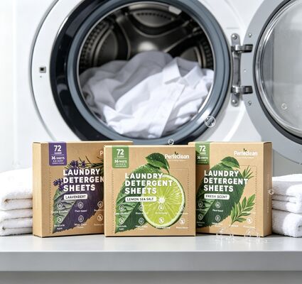 Hojas biodegradables de detergente para ropa de origen vegetal no tóxico para el lavado ecológico