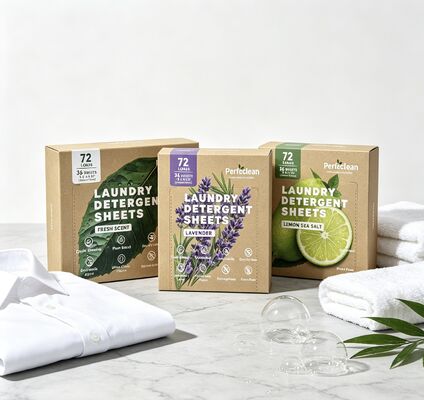 Hojas de detergente ecológico para la industria con tensioactivo de origen vegetal para descomponer las manchas viejas incrustadas y el envase compostable