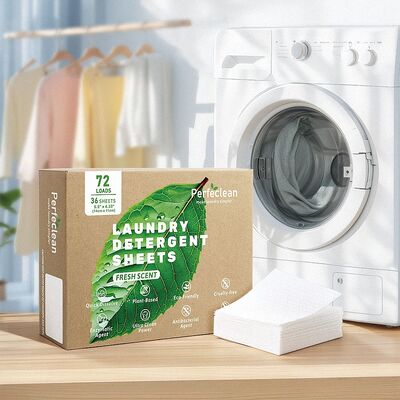 Hojas de detergente para ropa de alta resistencia sin fosfatos con tensioactivo de origen vegetal