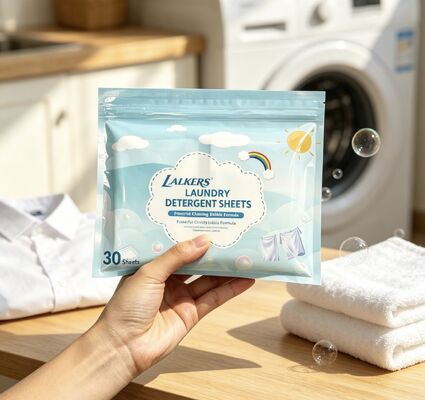 Hojas de detergente para lavandería de grado comercial con tensioactivo de origen vegetal y más del 55% de ingrediente activo para lavadora y lavado a mano