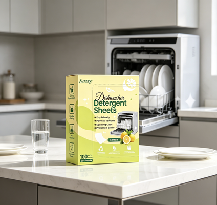 Hojas para lavar platos sin plástico, no tóxicas y de fórmula suave, tiras de detergente para lavavajillas